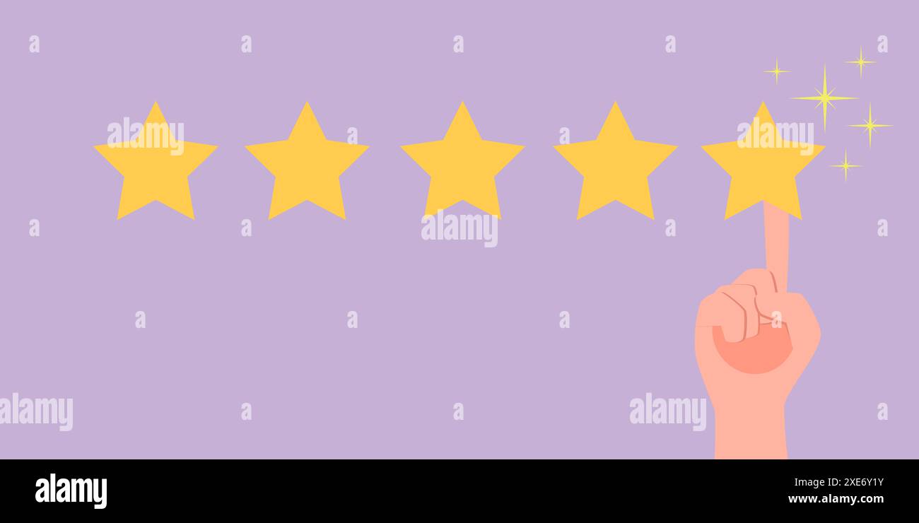 Flache konzeptionelle Darstellung der Kundenzufriedenheit, Online-Kundenfeedback flache konzeptionelle Darstellung des Kunden Stockfoto