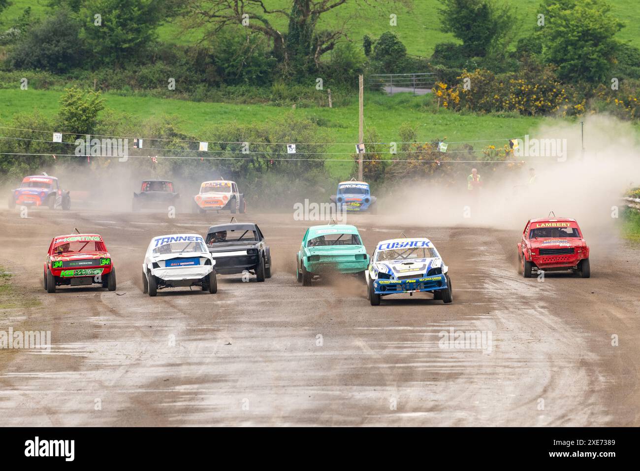 Der Cork Autograss Racing Club hält ein Rennen in Coppeen, West Cork, Irland ab. Stockfoto
