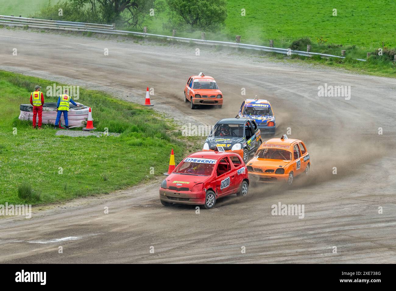 Der Cork Autograss Racing Club hält ein Rennen in Coppeen, West Cork, Irland ab. Stockfoto