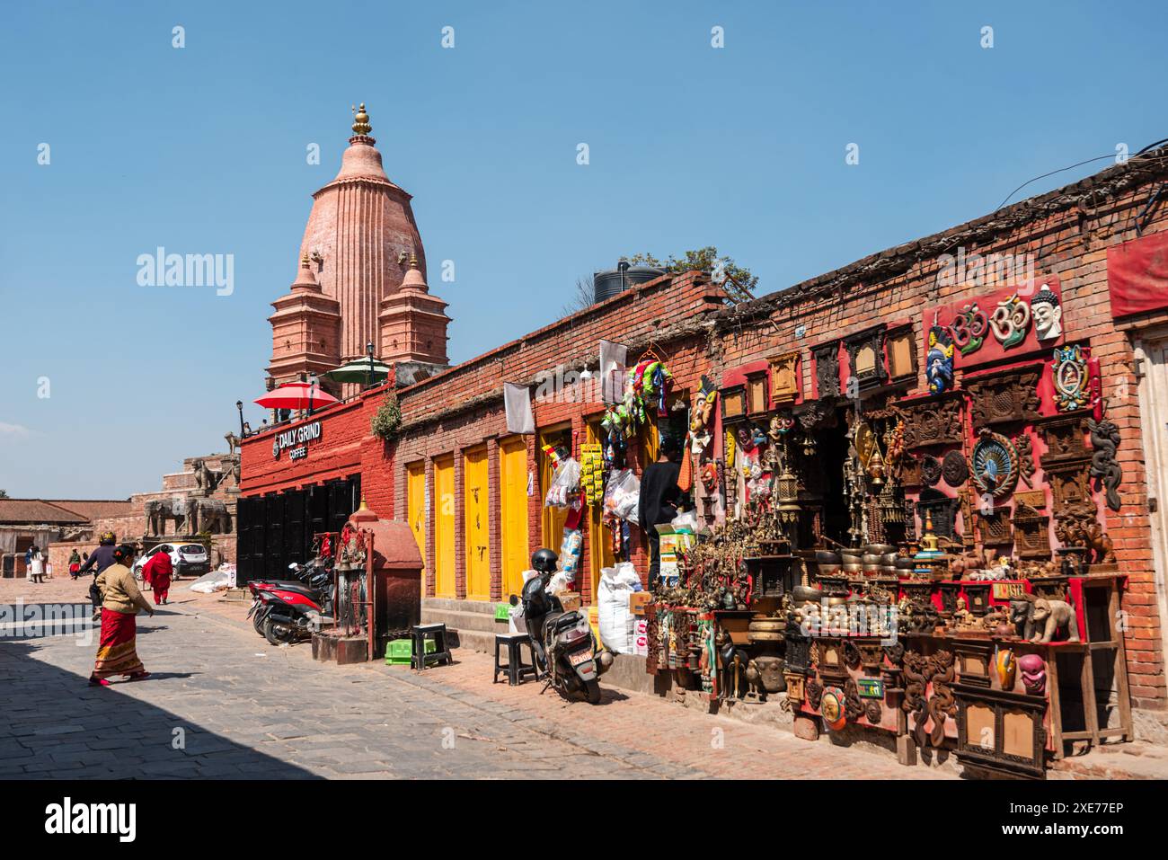 Traditionelle Märkte in Durbar Square, Bhaktapur, Kathmandu Valley, Nepal, Asien Stockfoto