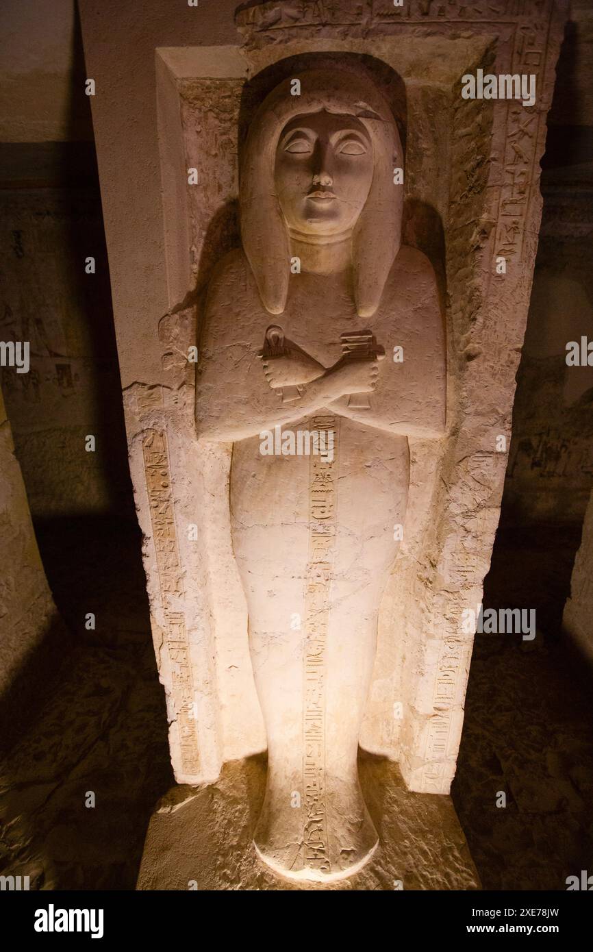 Osirid-Säule, Amenemopet-Grab, TT41, Adelsgräber, altes Theben, UNESCO-Weltkulturerbe, Luxor, Ägypten, Nordafrika, Afrika Stockfoto