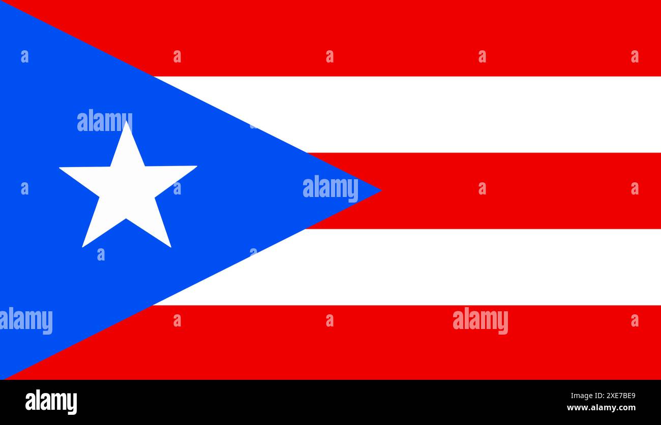 Flagge von Puerto Rico. Flagge des Commonwealth Puerto Rico. Puerto-ricanische Nationalflagge auf Stoffsurfa Stockfoto