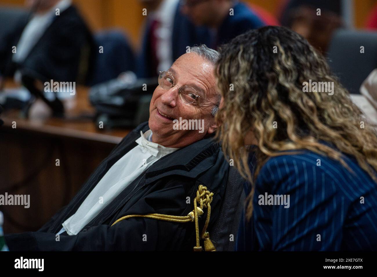 Omicidio Mario Cerciello Raga udienza in Corte D’appello al Tribunale di Roma- Roma, Italia - Nella foto il Procuratore Generale Bruno Giangiacomo - Mercoledì 26 Giugno 2024 (Foto Valentina Stefanelli / LaPresse) Mario Cerciello Raga Anhörung vor dem Berufungsgericht vor dem Gericht Rom-Rom, Italien - im Foto Generalstaatsanwalt Bruno Giangiacomo - Mittwoch, 26. Juni 2024 (Foto Valentina Stefanelli / LaPresse) Stockfoto