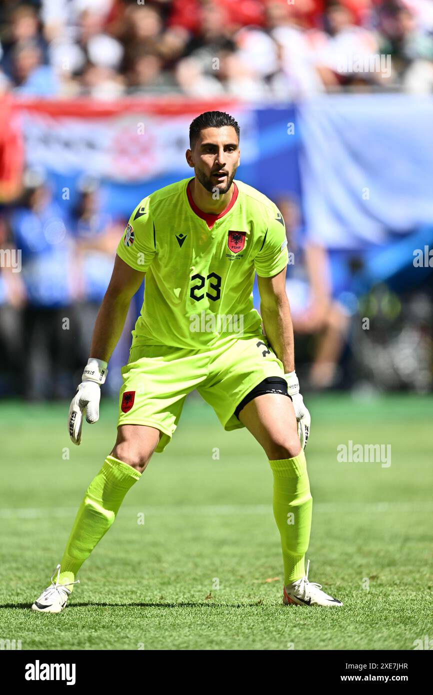 HAMBURG, DEUTSCHLAND - 19. JUNI: Thomas Strakosha während des Gruppenspiels der UEFA EURO 2024 zwischen Kroatien und Albanien am 19. Juni im Volksparkstadion Stockfoto