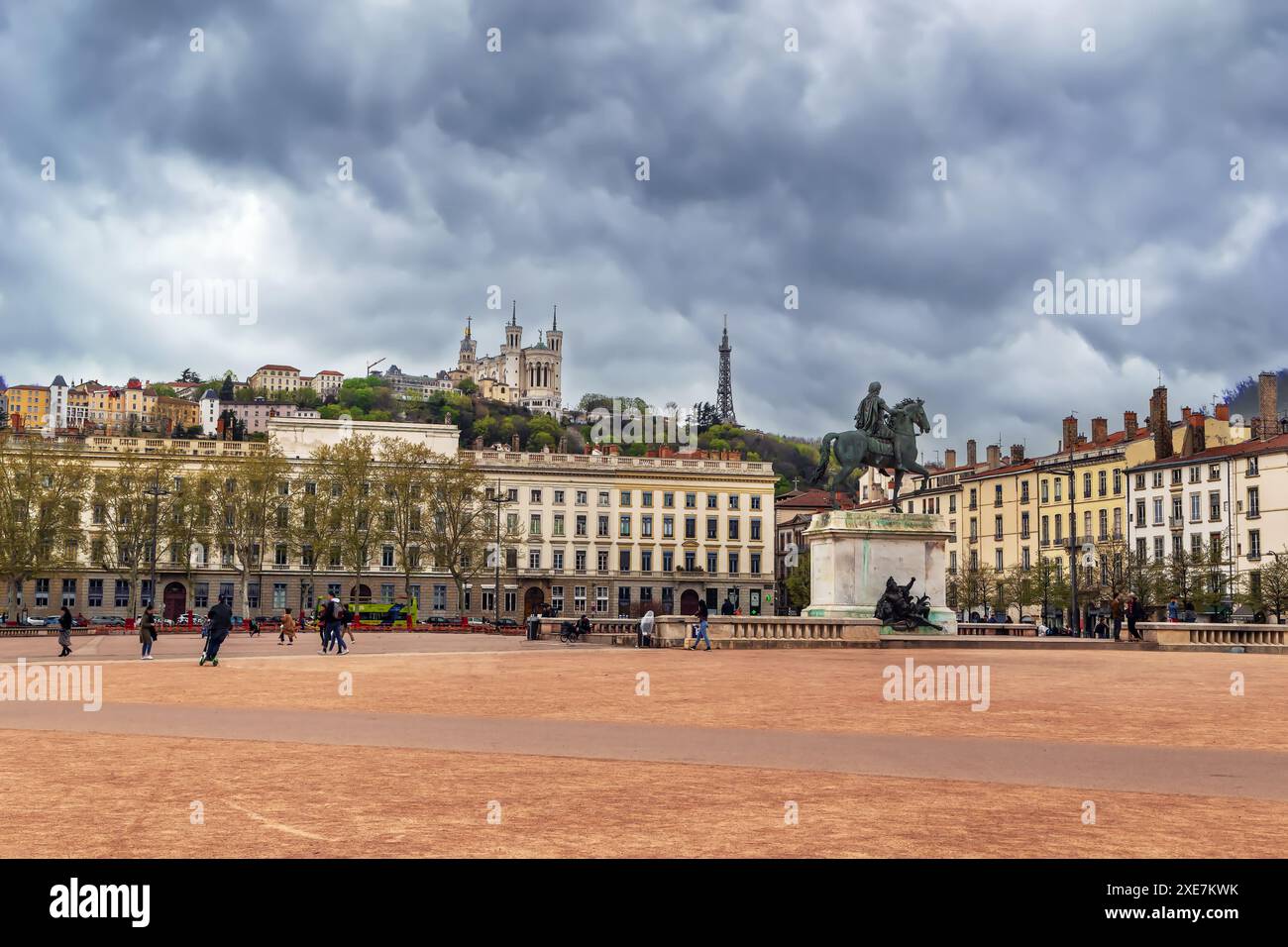 Setzen Sie Bellecour, Lyon, Frankreich Stockfoto