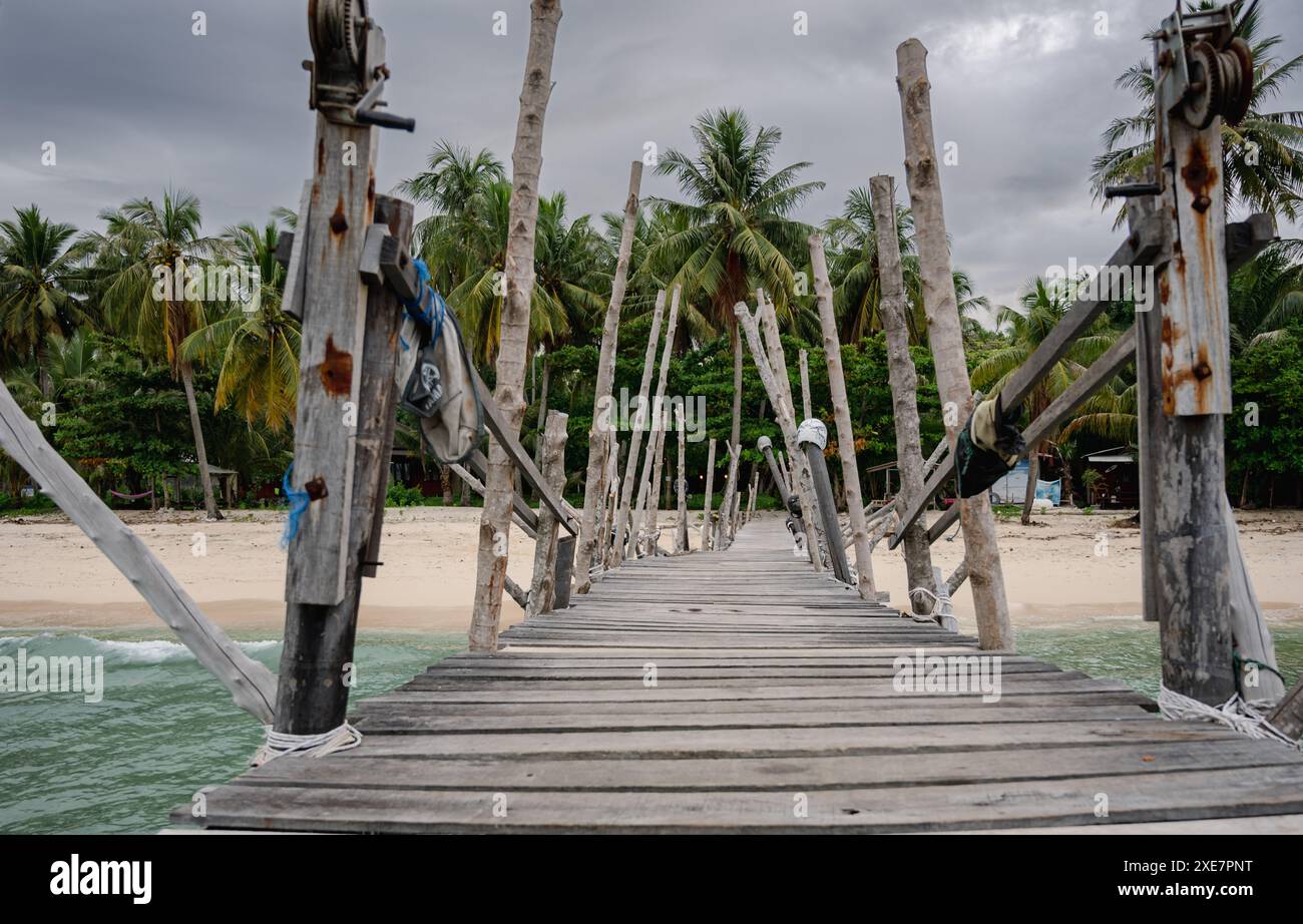 Blick auf den Eingang zur privaten Insel Stockfoto