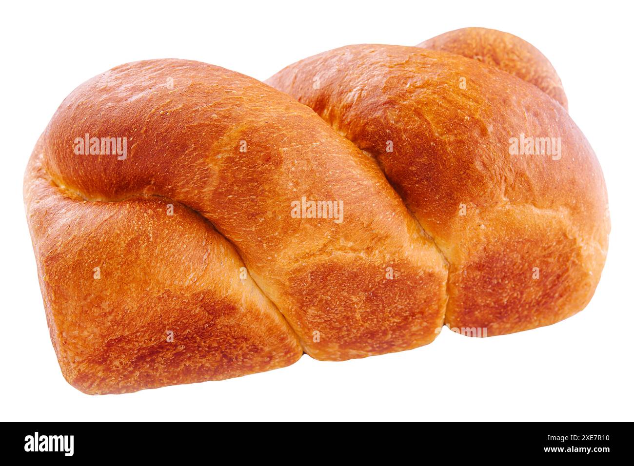 Frisch gebackenes Brot isoliert auf weiß Stockfoto