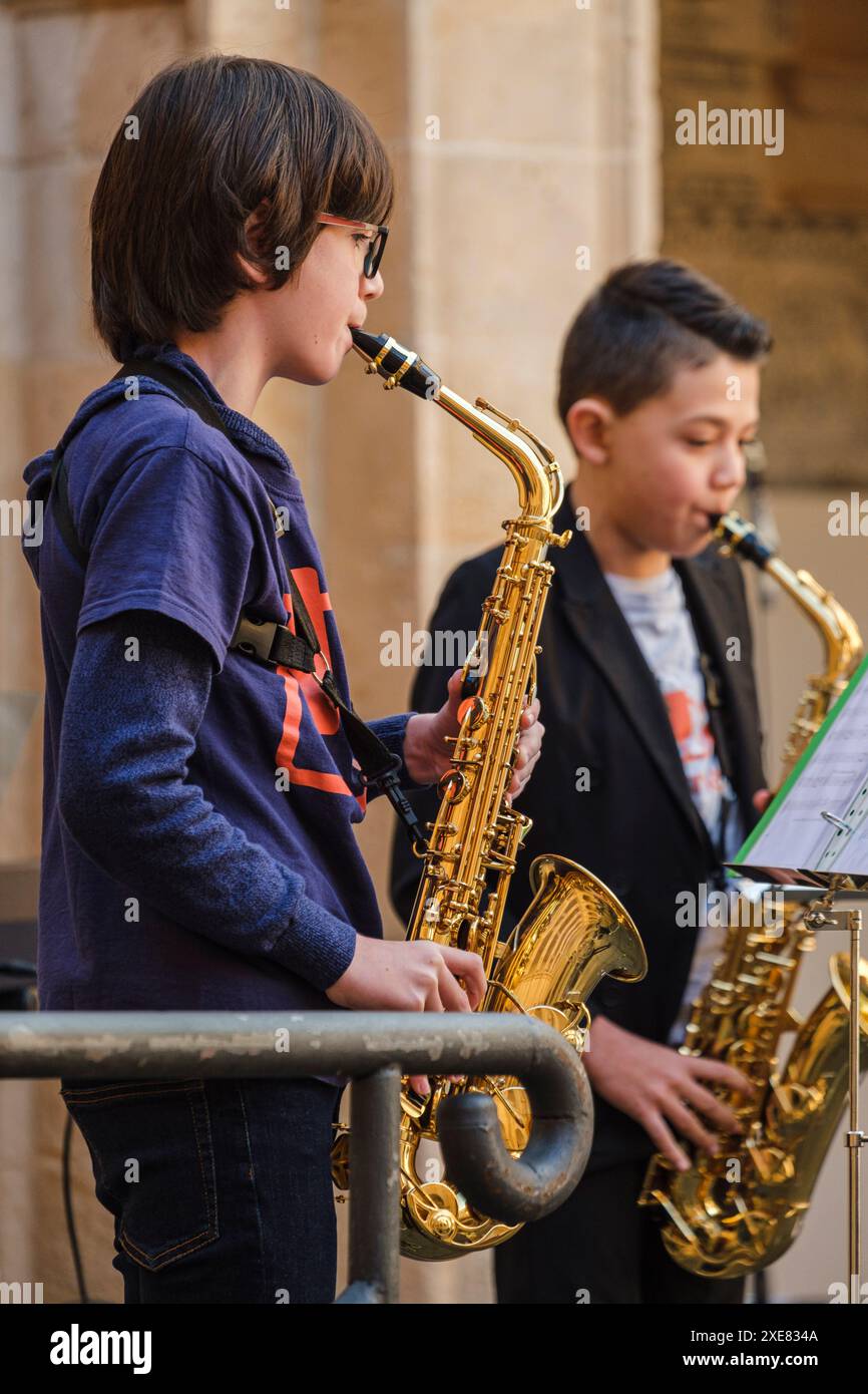 Weihnachtsvorsprechen der Llucmajor Musikschule Stockfoto
