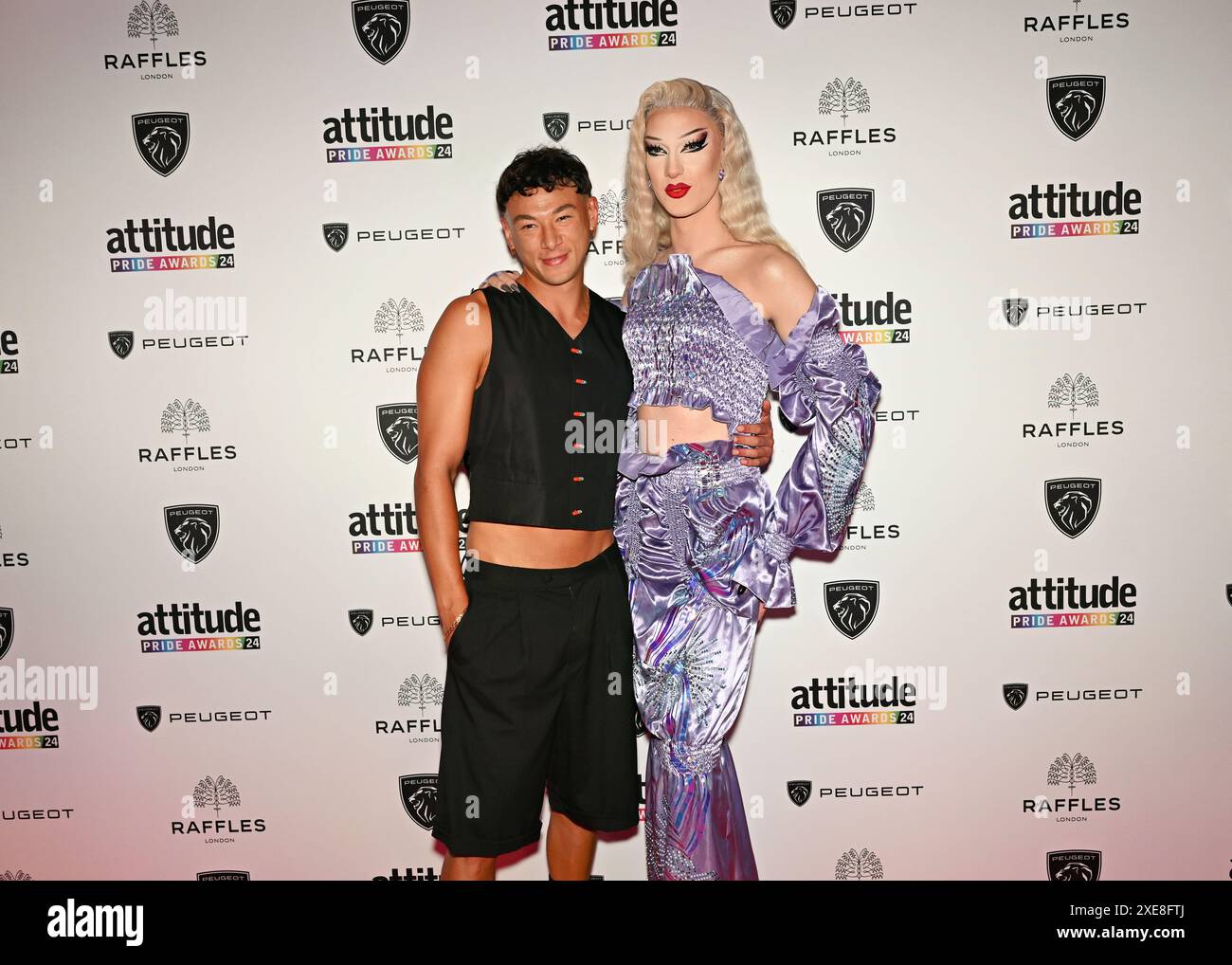 LONDON, GROSSBRITANNIEN. Juni 2024. Marcus Hodson, La Grande Dame, nimmt an den Attitude Pride Awards 2024 im Raffles London, The OWO, London, UK, Teil. Quelle: Siehe Li/Picture Capital/Alamy Live News Stockfoto