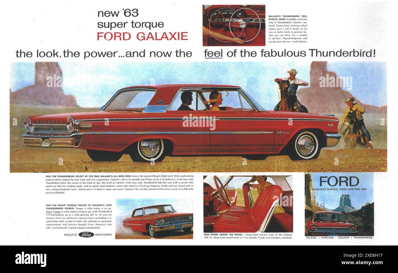 1963 Werbespot für Ford Galaxie Stockfoto