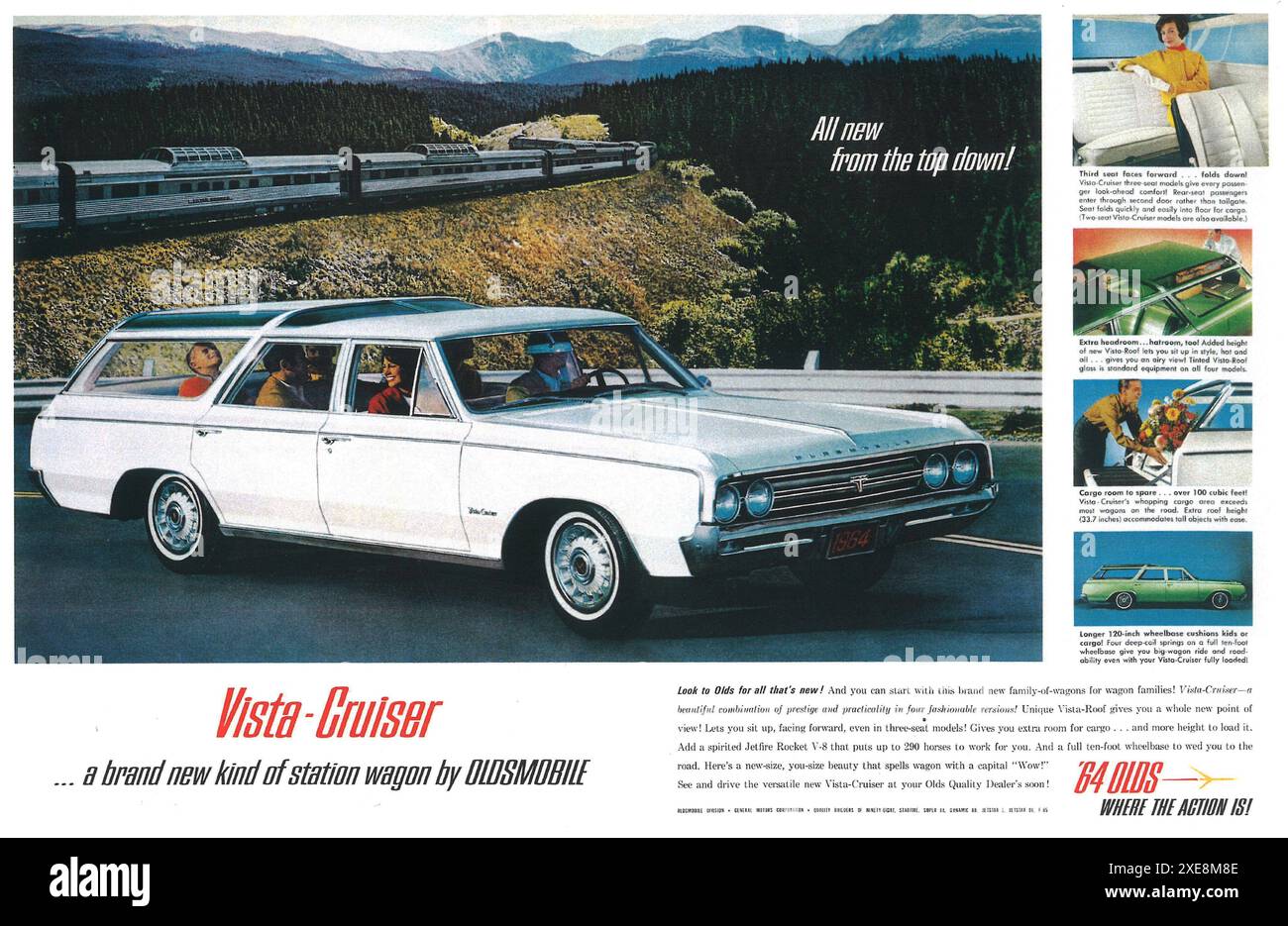 1964 Oldsmobile Vista-Cruiser Station Wagon Ad Stockfoto