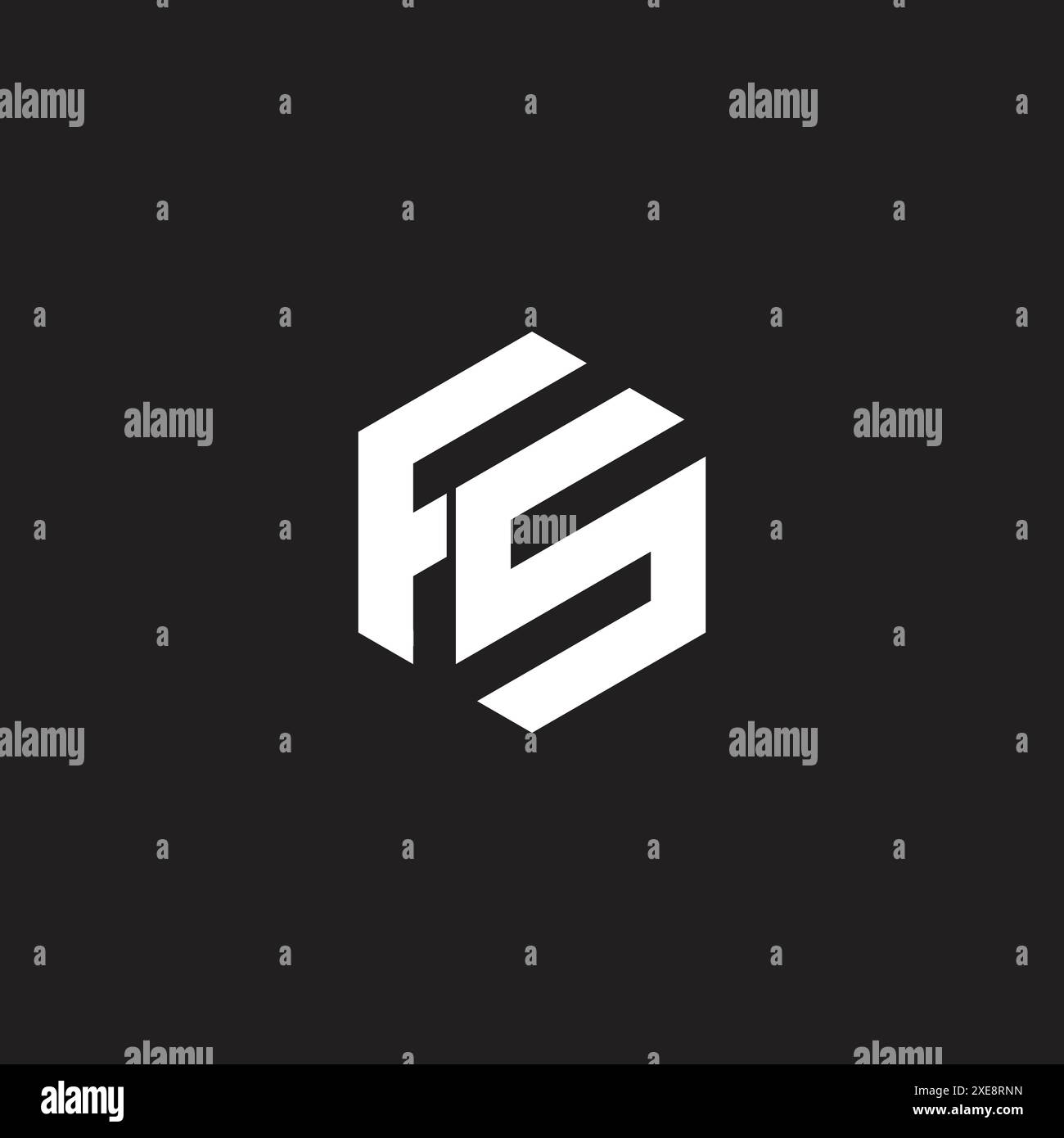 Abstraktes Design mit geometrischem Anfangslogo FS SF. Stock Vektor