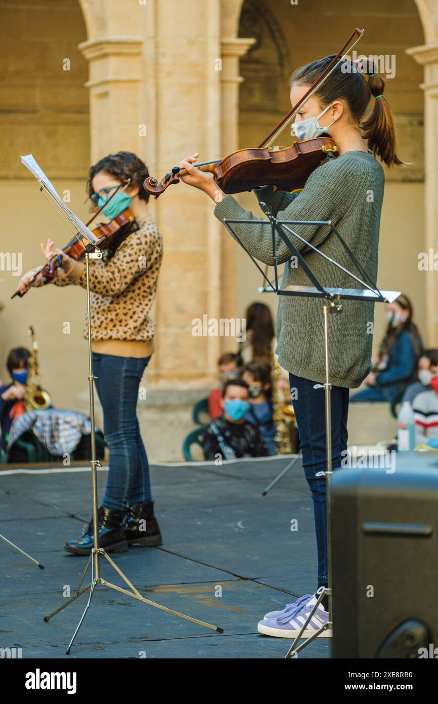 Weihnachtsvorsprechen der Llucmajor Musikschule Stockfoto