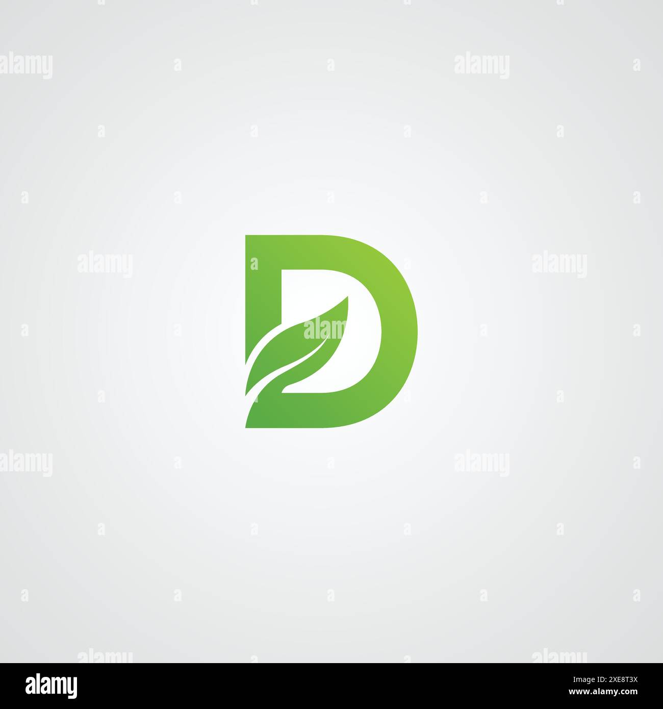 Abstrakter Buchstabe D mit naturbelassenem Logo. Stock Vektor