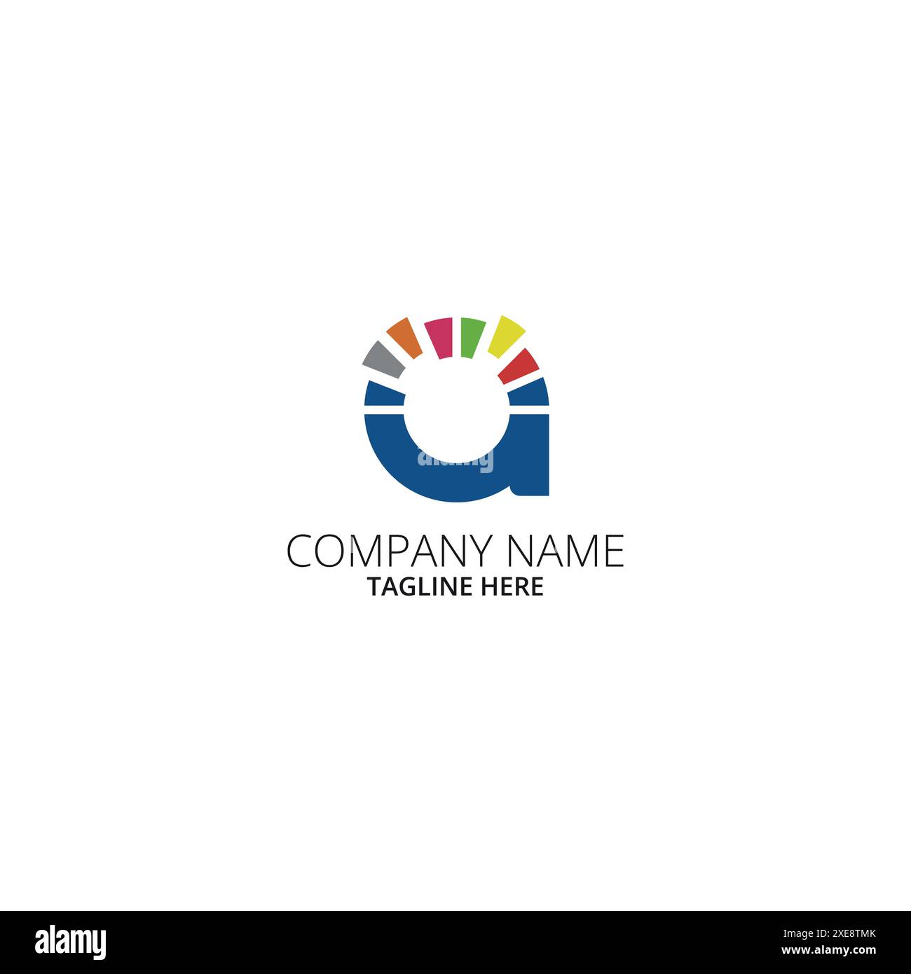 Abstrakter farbenfroher Buchstabe eine Logo-Vektorvorlage. Stock Vektor