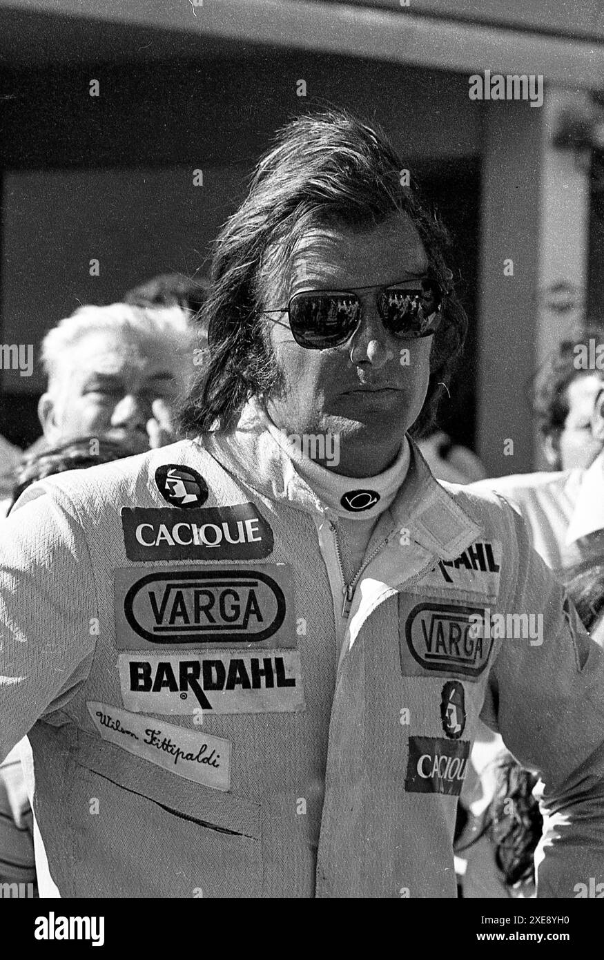 Der brasilianische Rennfahrer Wilson Fittipaldi beim Gran Premio Argentina Fórmula UNO (Grand Prix der argentinischen Formel 1), Buenos Aires, 1973. Stockfoto