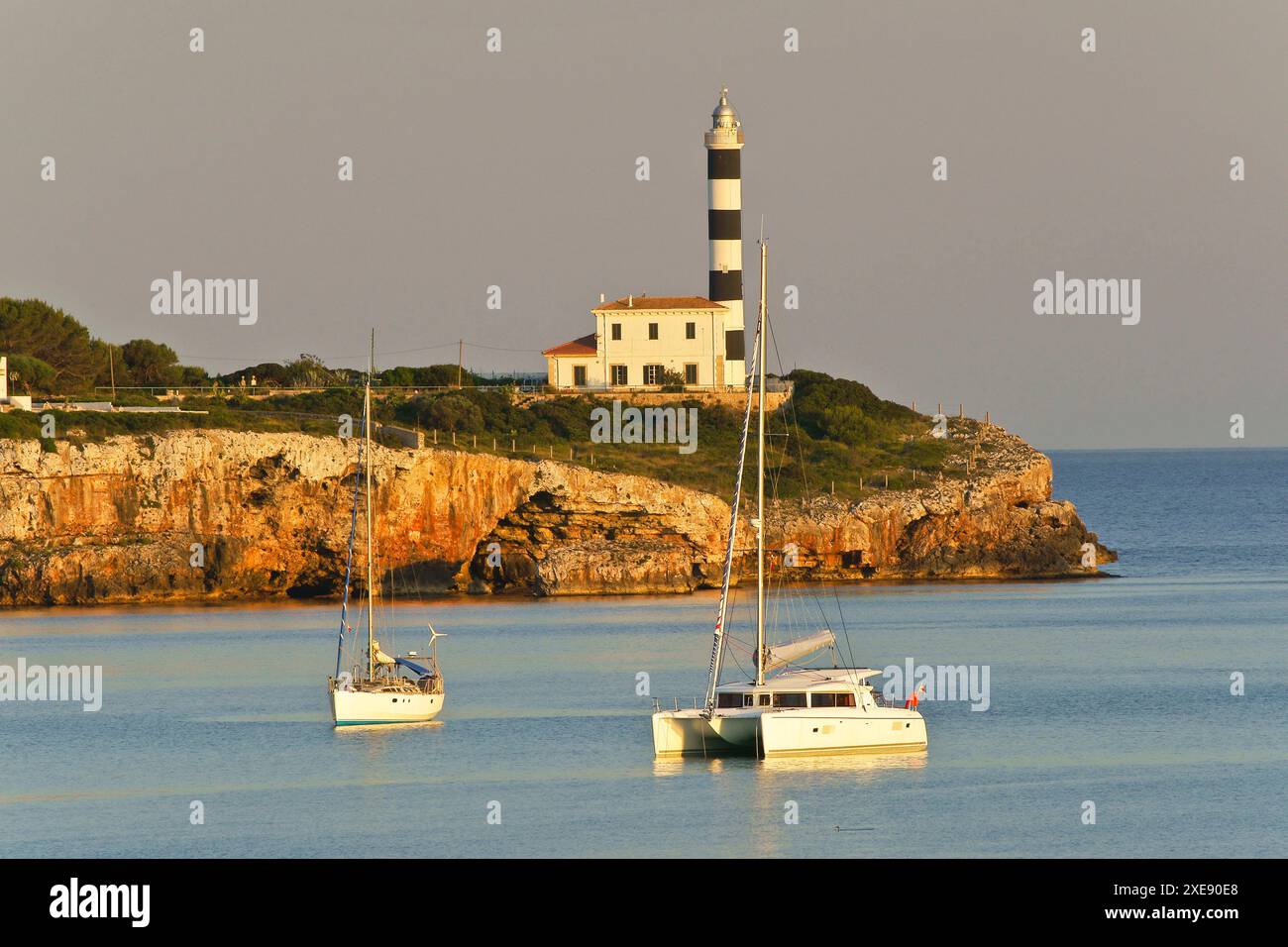 Leuchtturm von Porto Colom Stockfoto