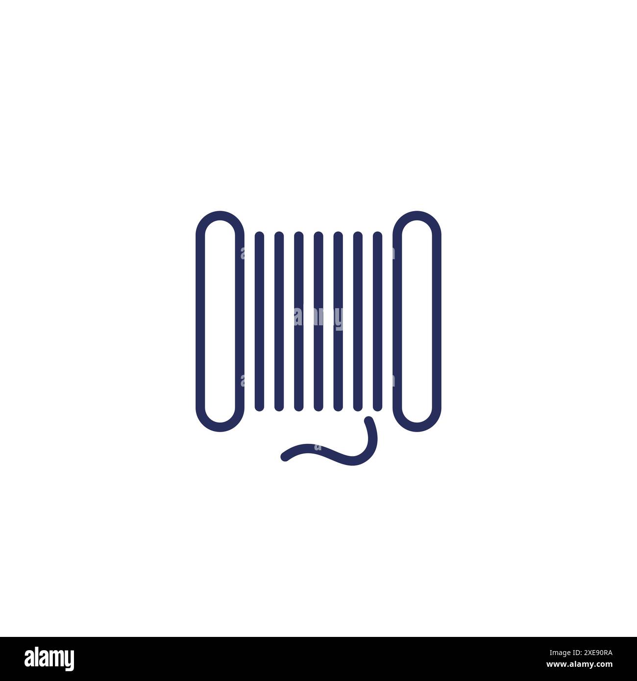 Symbol für Spulenkabel auf weiß Stock Vektor