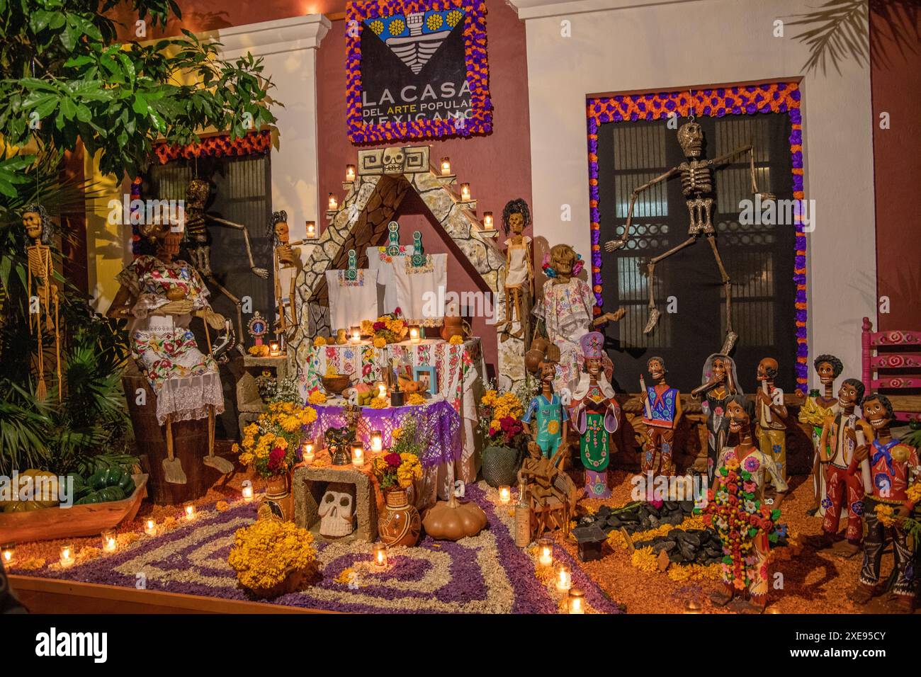 Traditionelle Opferung des Todestages (2. November) in Mexiko Stockfoto