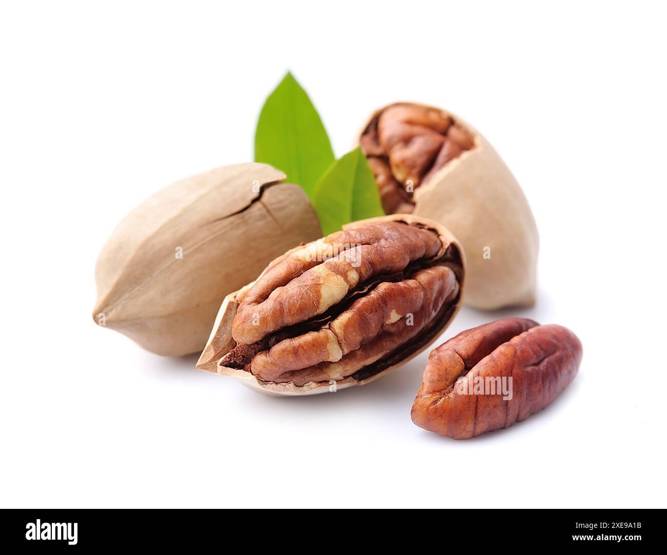 Erdnüsse mit Blättern Stockfoto