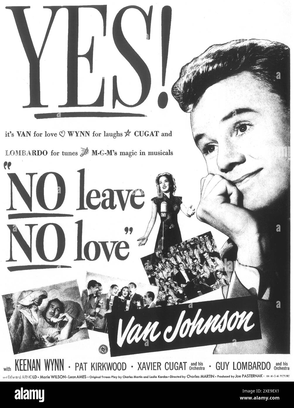 1946 No Leave, No Love Filmplakat, Regisseur: Charles Martin mit Van Johnson, Keenan Wynn und Pat Kirkwood Stockfoto