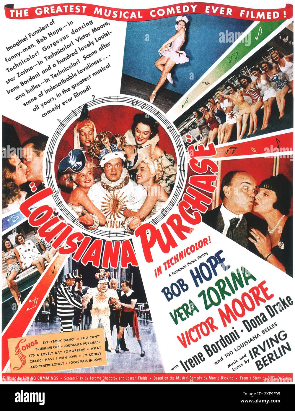 1941 Louisiana Purchase Originalfilmposter, musikalische Comedy-Film von Irving Cummings mit Bob Hope, Vera Zorina Stockfoto