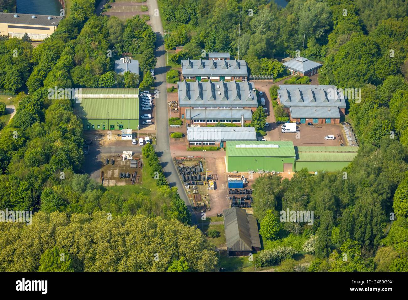 Luftaufnahme, Wasser- und Schifffahrtsamt, Bauhof, Pöppinghauser Straße, Horsthausen, Herne, Ruhrgebiet, Nordrhein-Westfalen, Deutschland, Aeria Stockfoto