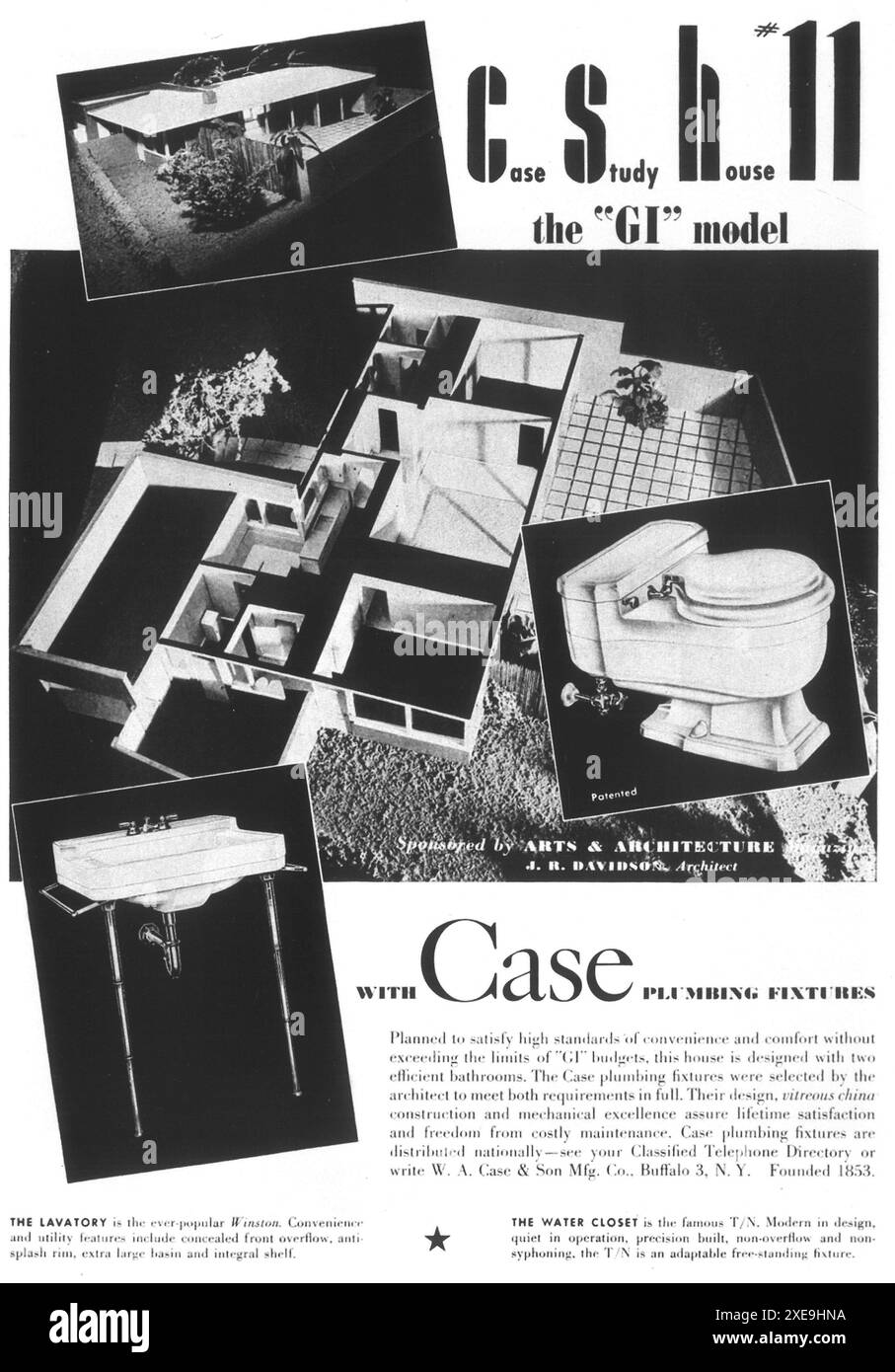 1946 Koffer Sanitär-Armaturen Ad Stockfoto