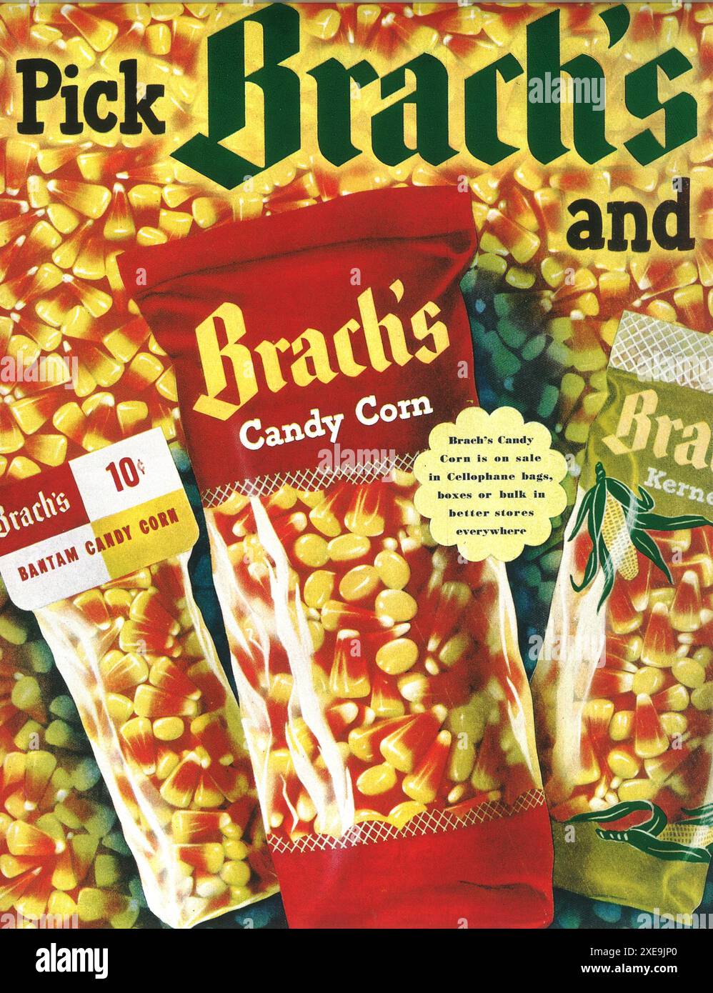 1948 Brach's Candy Corn Ad Stockfoto