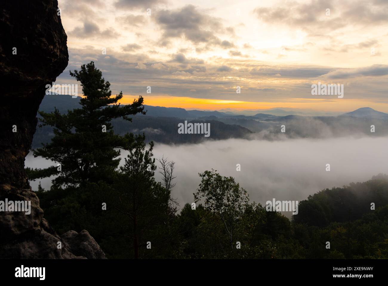 Fotos des Nationalparks Sächsische Schweiz aus dem Elbsandsteingebirge Stockfoto