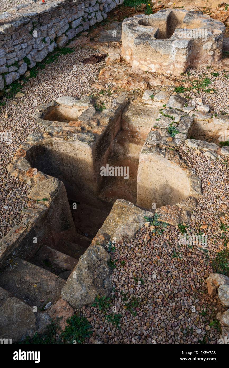 Taufbecken der Basilika Son PeretÃ³ des paläochristlichen Kultes Stockfoto