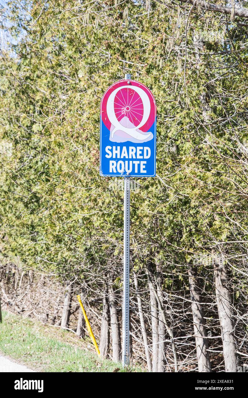 Q gemeinsames Streckenschild auf der Hampton Road in Quispamsis, New Brunswick, Kanada Stockfoto