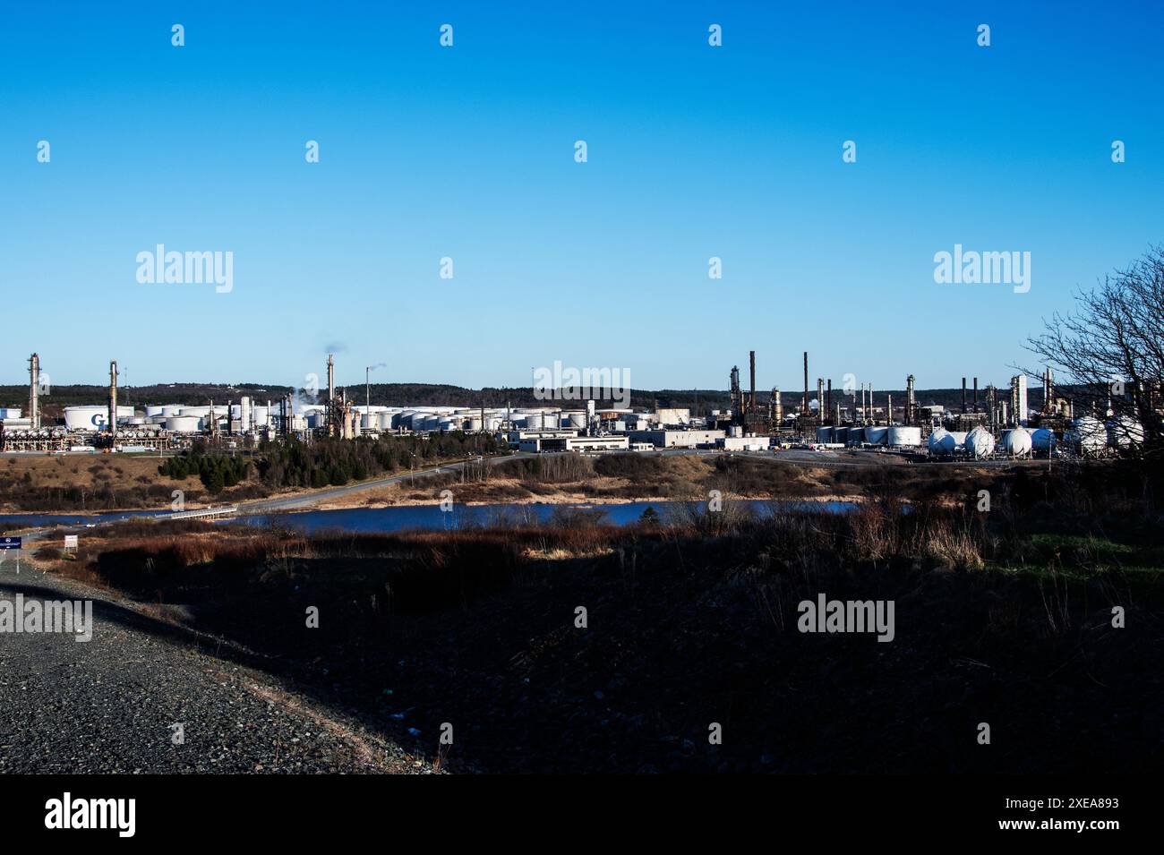 Irivng Ölraffinerie an der Loch Lomond Road in Saint John, New Brunswick, Kanada Stockfoto