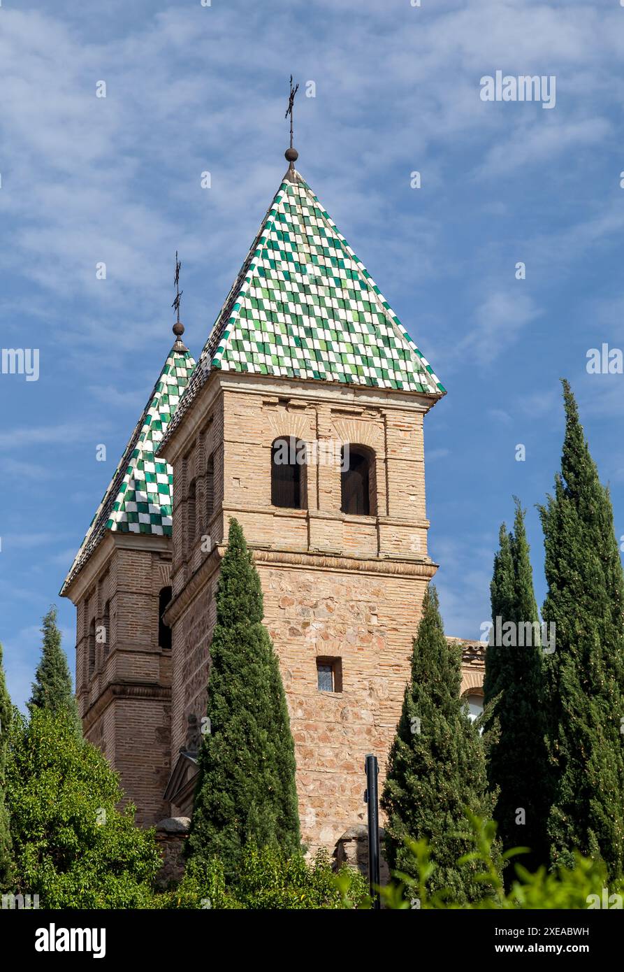 Tor Puerta de Bisagra in Toledo Stockfoto