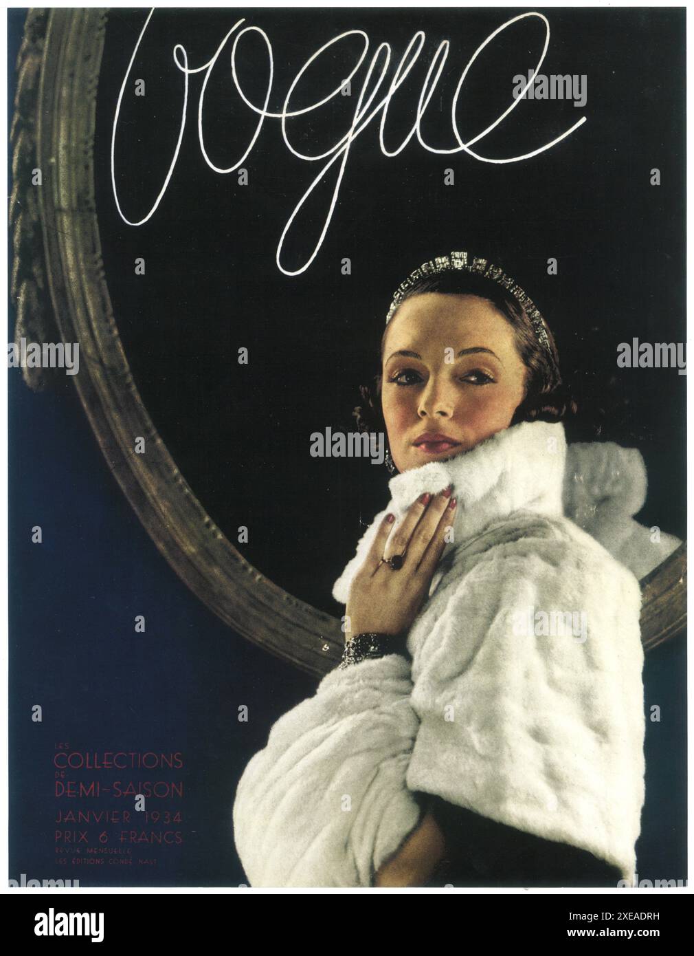 1934 Januar Vogue Paris Cover mit einem Foto von Horst P. Horst Stockfoto