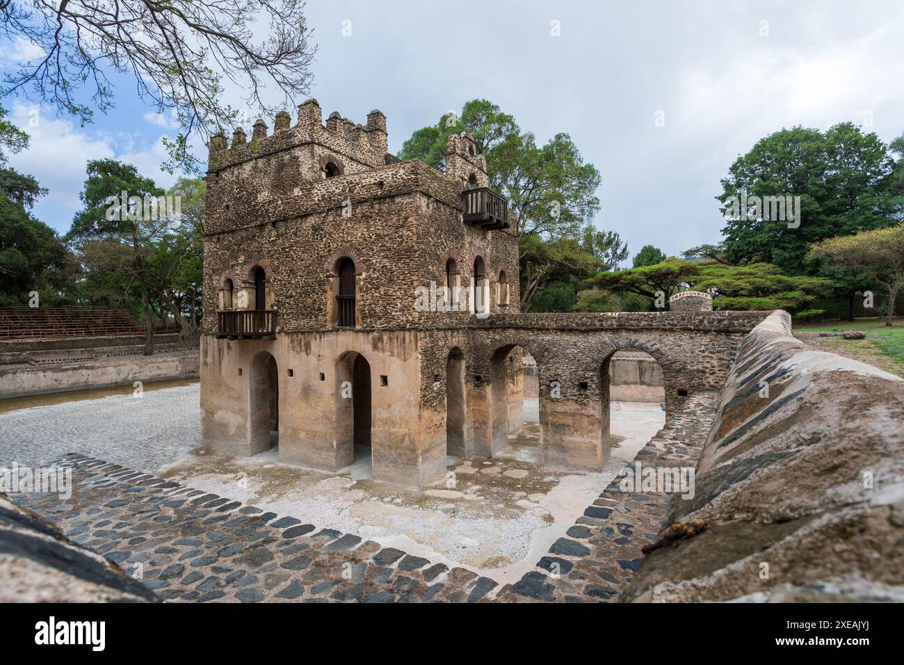 UNESCO Fasilides Bad, Gondar Äthiopien, Afrika Kulturarchitektur Stockfoto