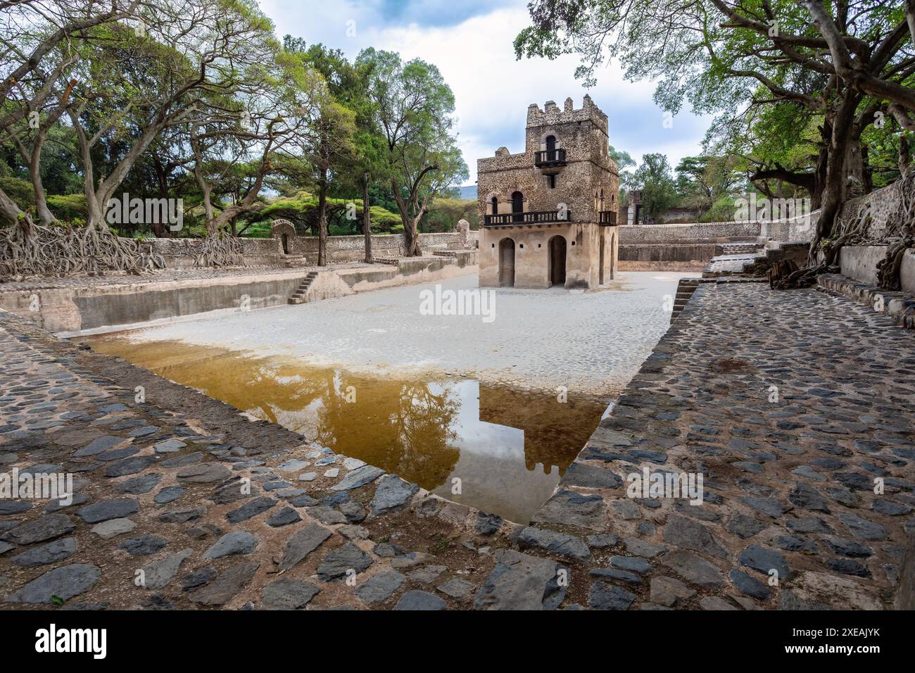 UNESCO Fasilides Bad, Gondar Äthiopien, Afrika Kulturarchitektur Stockfoto