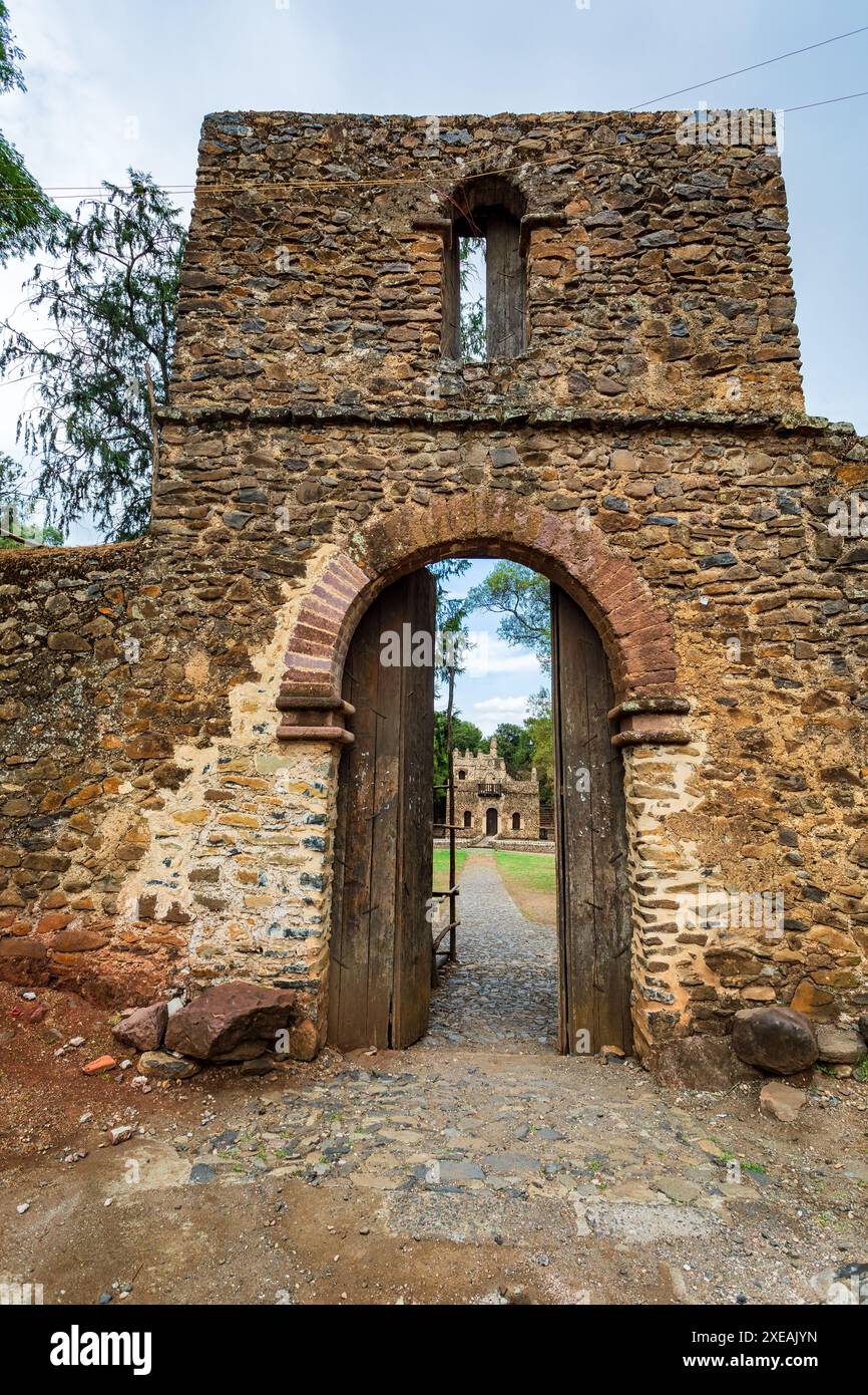 UNESCO Fasilides Bad, Gondar Äthiopien, Afrika Kulturarchitektur Stockfoto