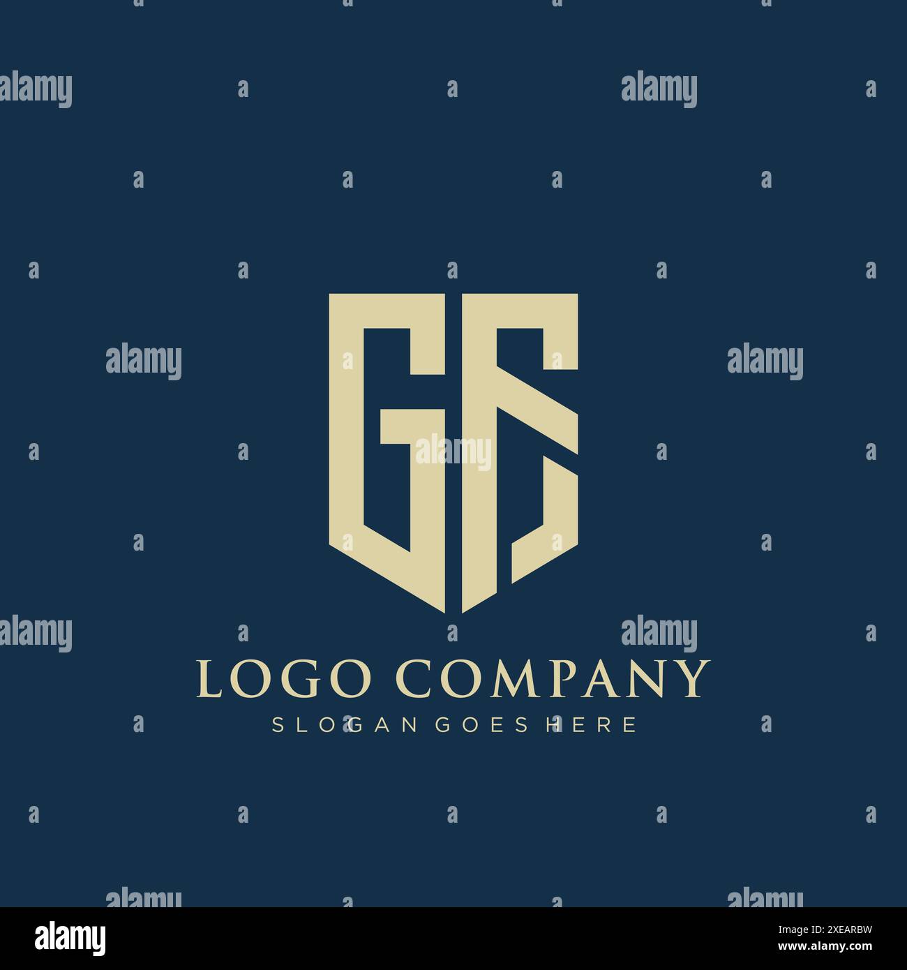 Logo mit GF-Schild. Stock Vektor