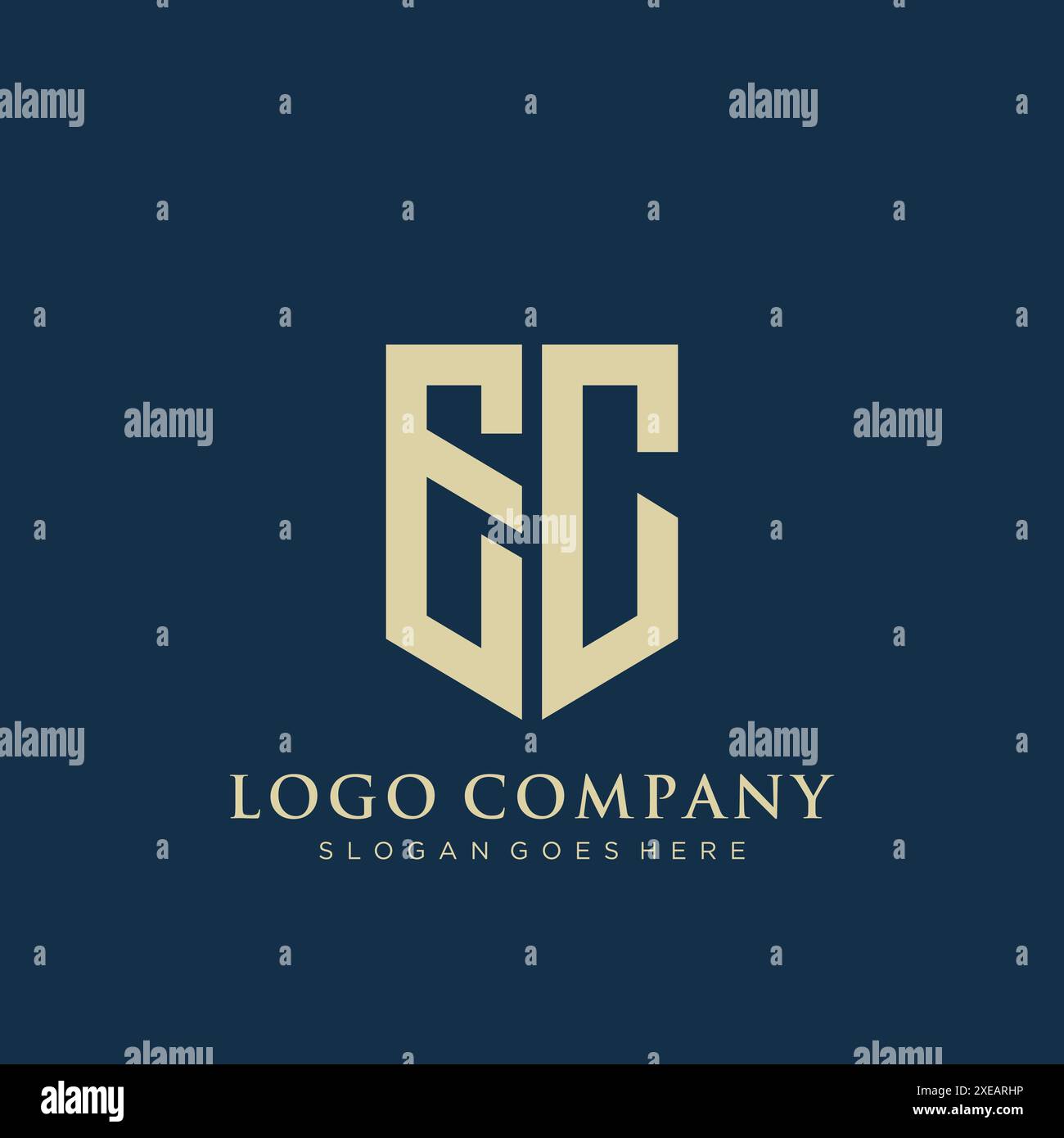 Logo mit EG-Schild. Stock Vektor