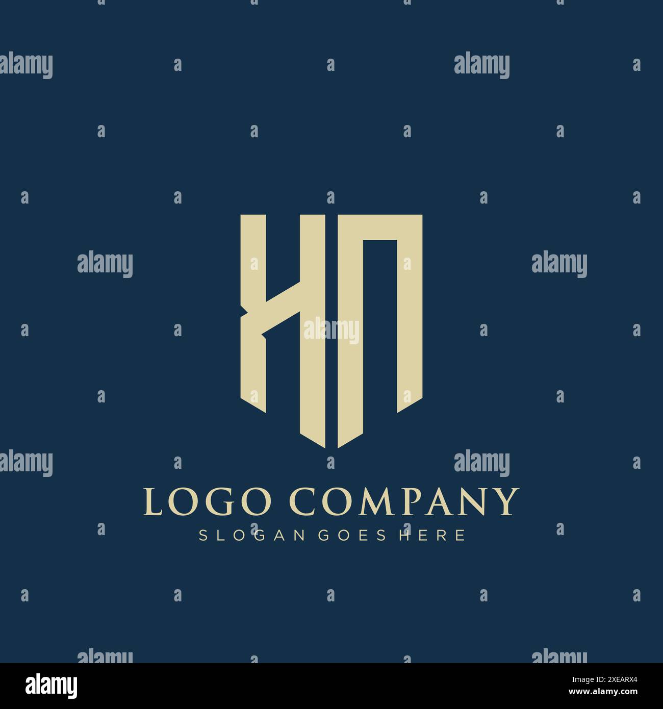 HN-Schild-Logo-Design. Stock Vektor
