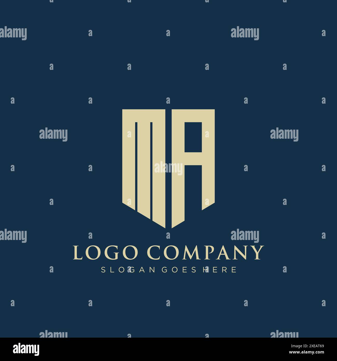 Logo mit MA-Schild. Stock Vektor