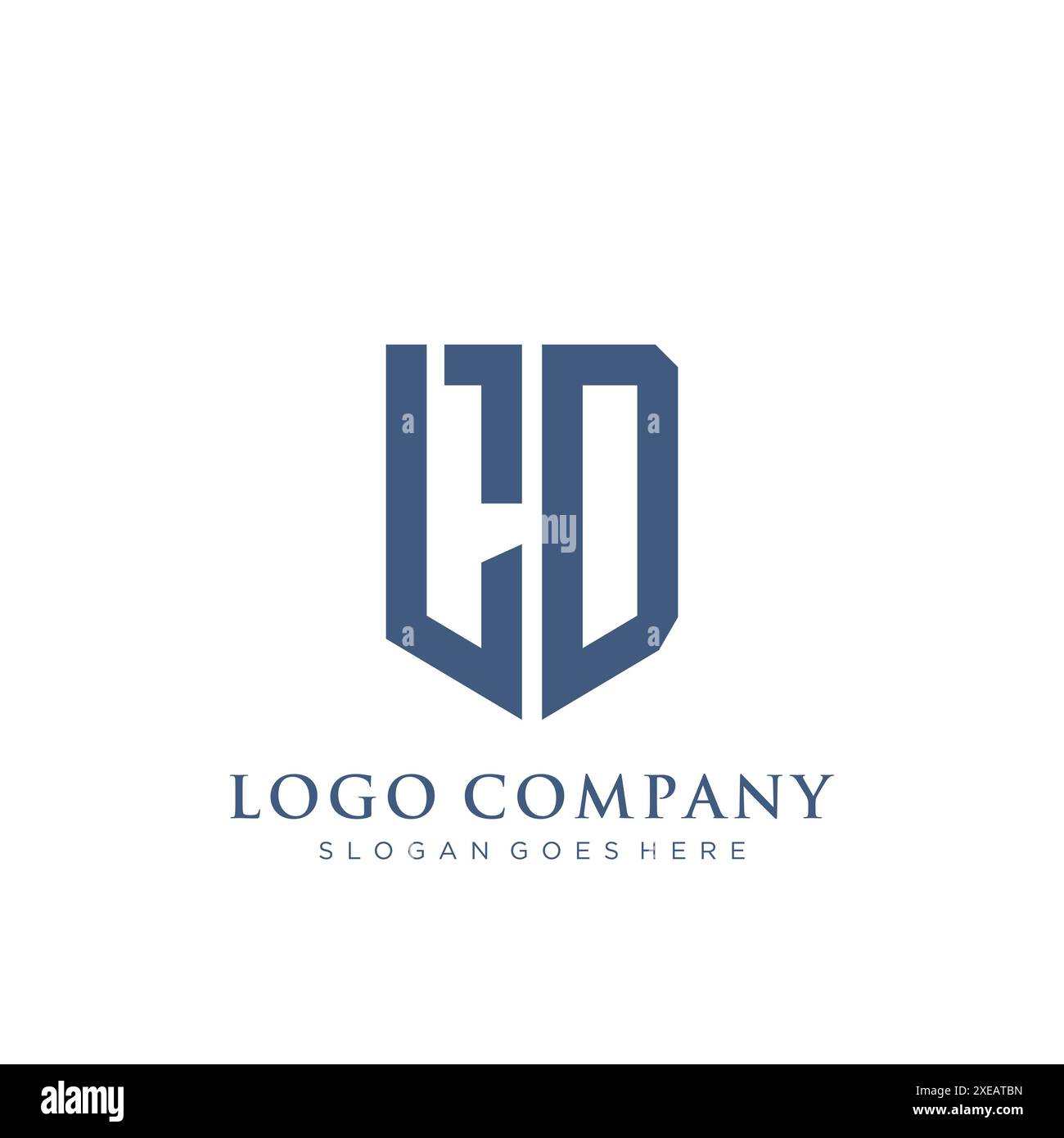 Logo-Design mit Schild und Schild. Stock Vektor