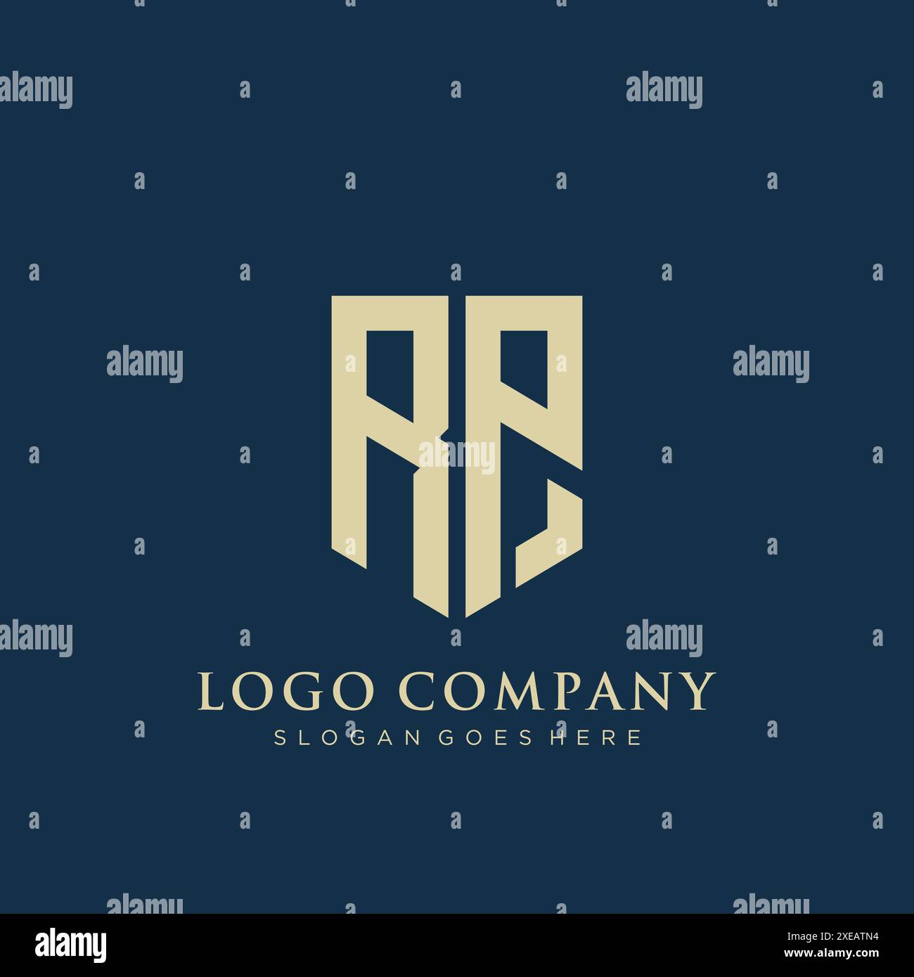 RP-Schild mit Logo. Stock Vektor