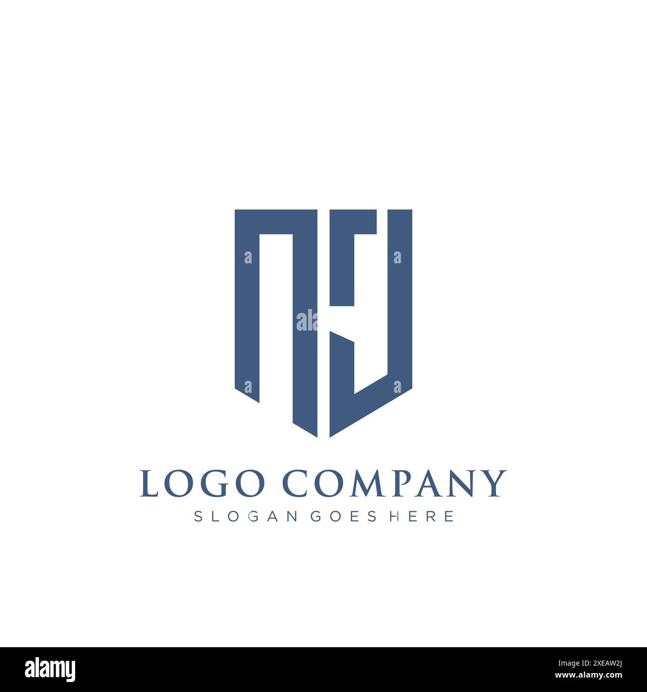 NJ Shield-Logo-Design. Stock Vektor