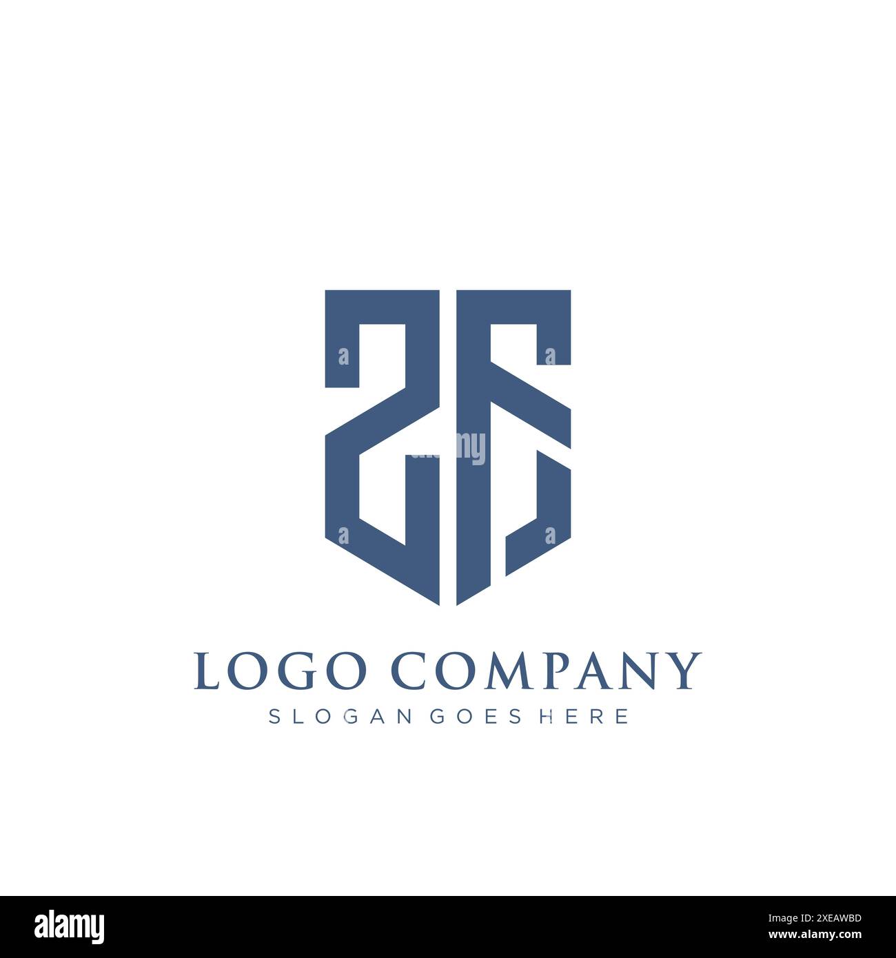 Logo mit ZF-Schild. Stock Vektor