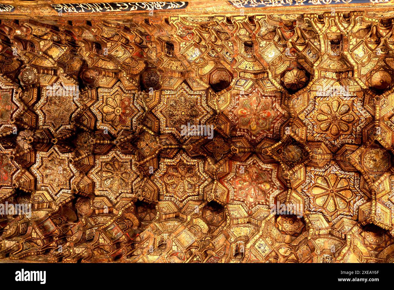 Die verzierte Decke in Capella Palatina in Palermo Sizilien Italien Stockfoto