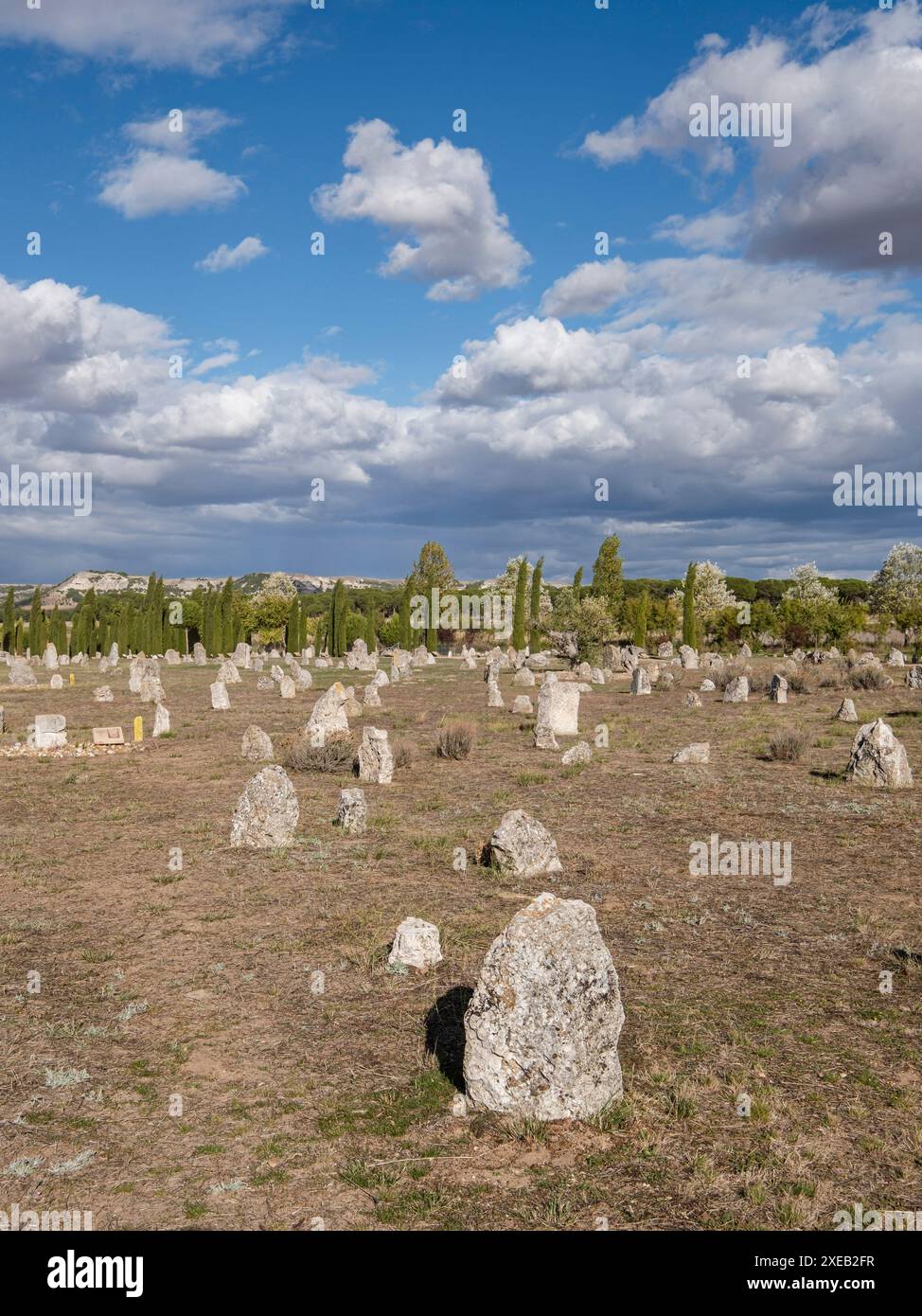 Nekropole von Las Ruedas Stockfoto