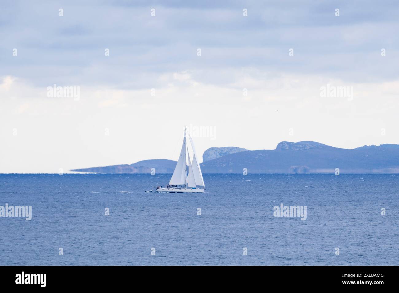 Segeln vor dem Cabrera Maritime National Park Stockfoto