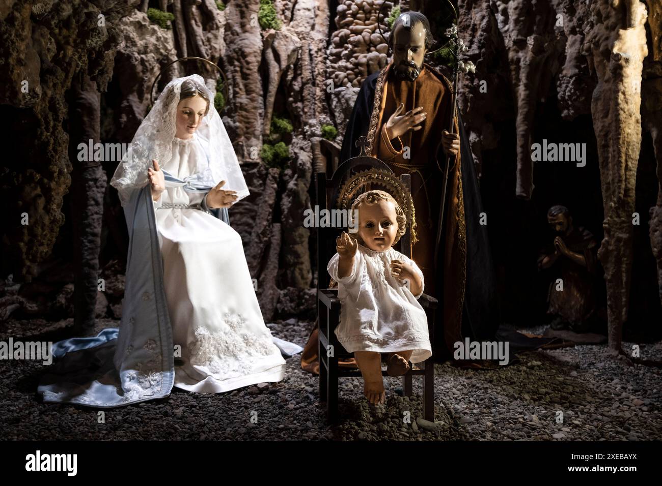 Traditionelle katholische Krippe Stockfoto